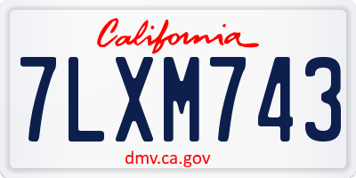 CA license plate 7LXM743