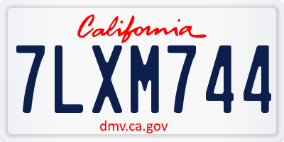 CA license plate 7LXM744