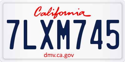 CA license plate 7LXM745