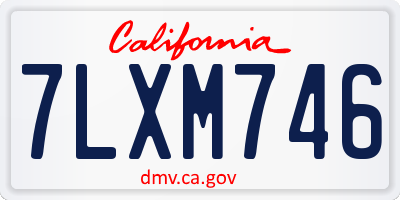 CA license plate 7LXM746
