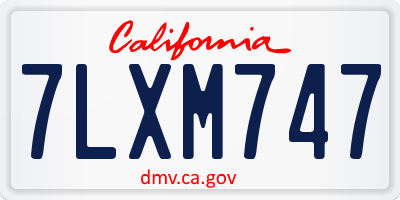 CA license plate 7LXM747