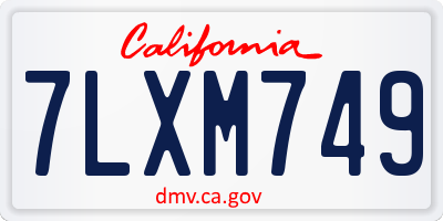 CA license plate 7LXM749
