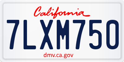 CA license plate 7LXM750