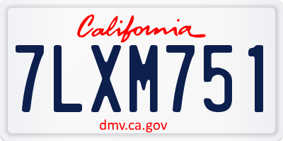 CA license plate 7LXM751