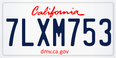 CA license plate 7LXM753