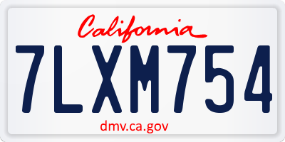 CA license plate 7LXM754