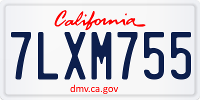CA license plate 7LXM755