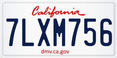 CA license plate 7LXM756