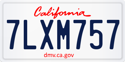 CA license plate 7LXM757