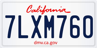 CA license plate 7LXM760