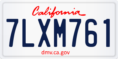 CA license plate 7LXM761