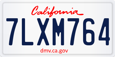 CA license plate 7LXM764