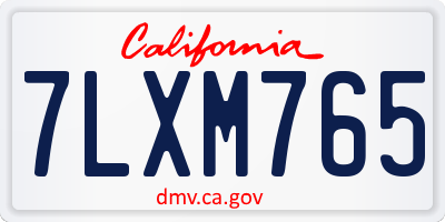 CA license plate 7LXM765