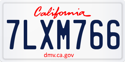 CA license plate 7LXM766