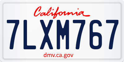 CA license plate 7LXM767