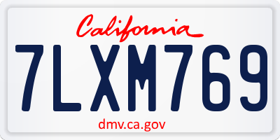 CA license plate 7LXM769
