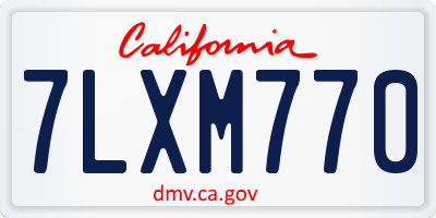 CA license plate 7LXM770