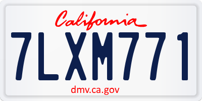 CA license plate 7LXM771