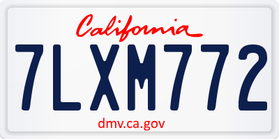 CA license plate 7LXM772