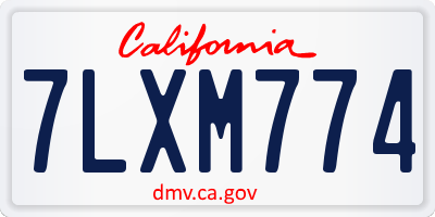 CA license plate 7LXM774
