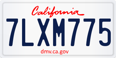 CA license plate 7LXM775
