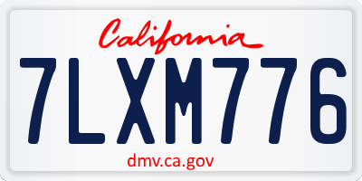 CA license plate 7LXM776