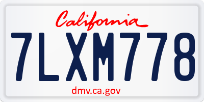 CA license plate 7LXM778