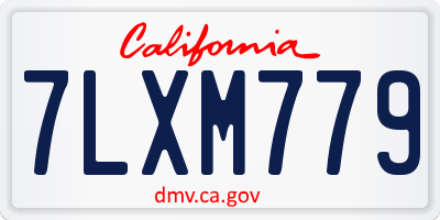 CA license plate 7LXM779