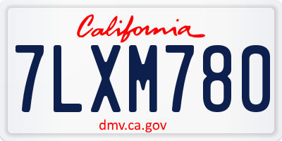 CA license plate 7LXM780