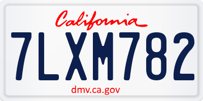 CA license plate 7LXM782