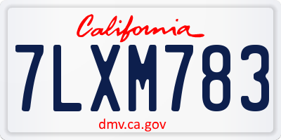 CA license plate 7LXM783