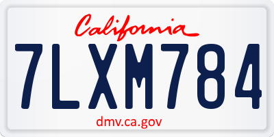 CA license plate 7LXM784