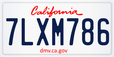 CA license plate 7LXM786