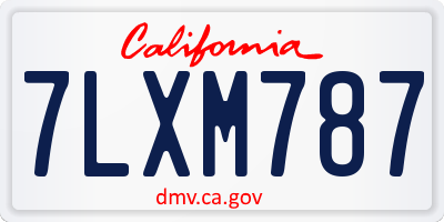 CA license plate 7LXM787