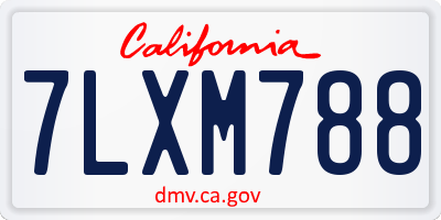 CA license plate 7LXM788