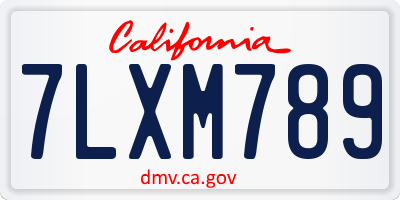 CA license plate 7LXM789