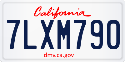 CA license plate 7LXM790