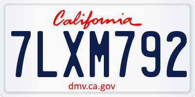 CA license plate 7LXM792