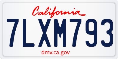 CA license plate 7LXM793