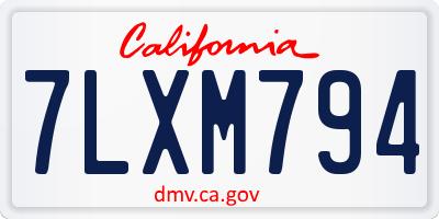 CA license plate 7LXM794