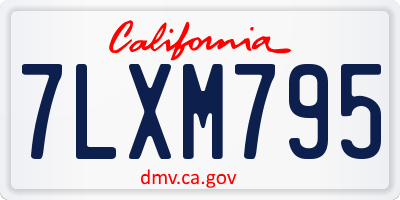 CA license plate 7LXM795