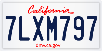 CA license plate 7LXM797