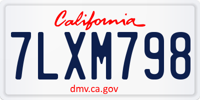 CA license plate 7LXM798