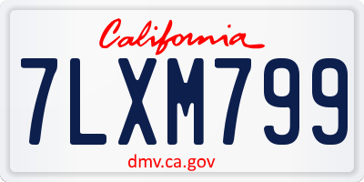 CA license plate 7LXM799