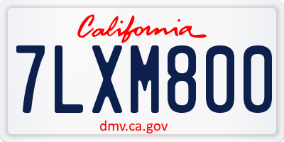 CA license plate 7LXM800