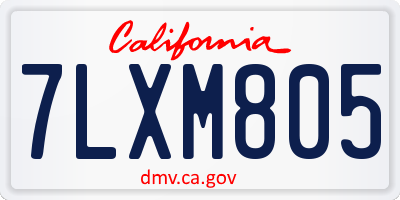 CA license plate 7LXM805
