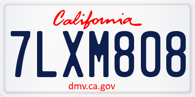 CA license plate 7LXM808