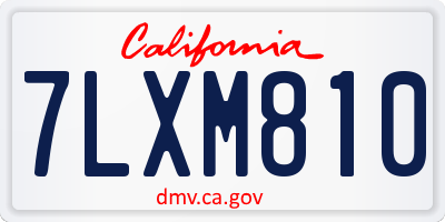 CA license plate 7LXM810