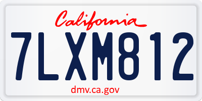 CA license plate 7LXM812