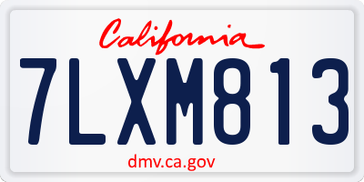 CA license plate 7LXM813